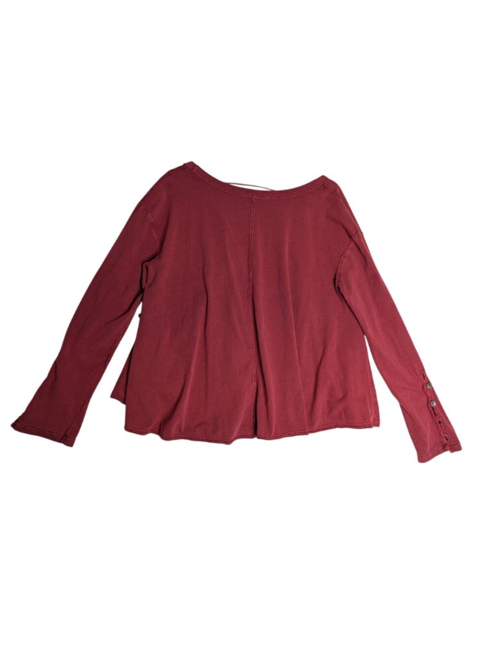 We The Free Womens Scoop Neck Long Sleeve Swing Top Maroon XL NWOT Cotton - Picture 13 of 13
